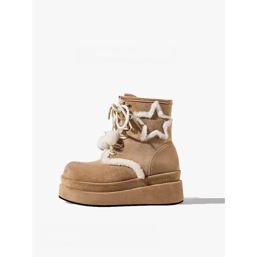 

зимние ботинки на толстой подошве женские зимние 2025 новые ретро повседневные короткие ботинки Martin с набивкой и утолщенным термо-хлопком 40