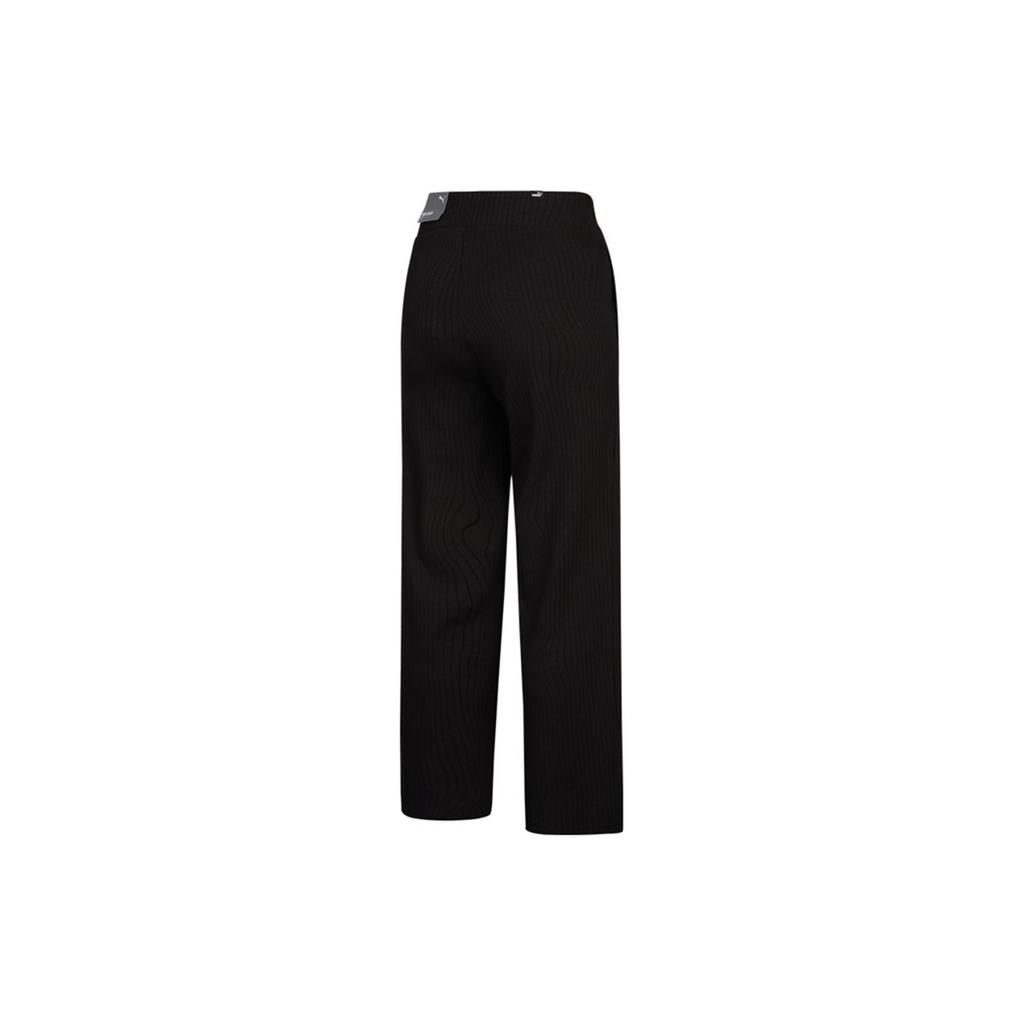 Puma Sports Casual Straight-Leg Knit Pants Women bottoms Black 847689-01