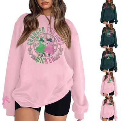 Women's Casual Fashion Print Long Sleeve O-Neck Pullover Top Blouse