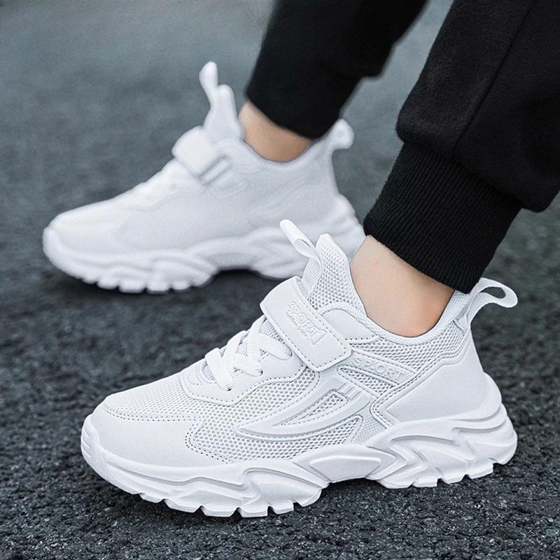 White Kids Sneakers Breathable Lightweight Non-slip Children's Running Shoes for Boys Girls Outdoor Sports Casual Walking