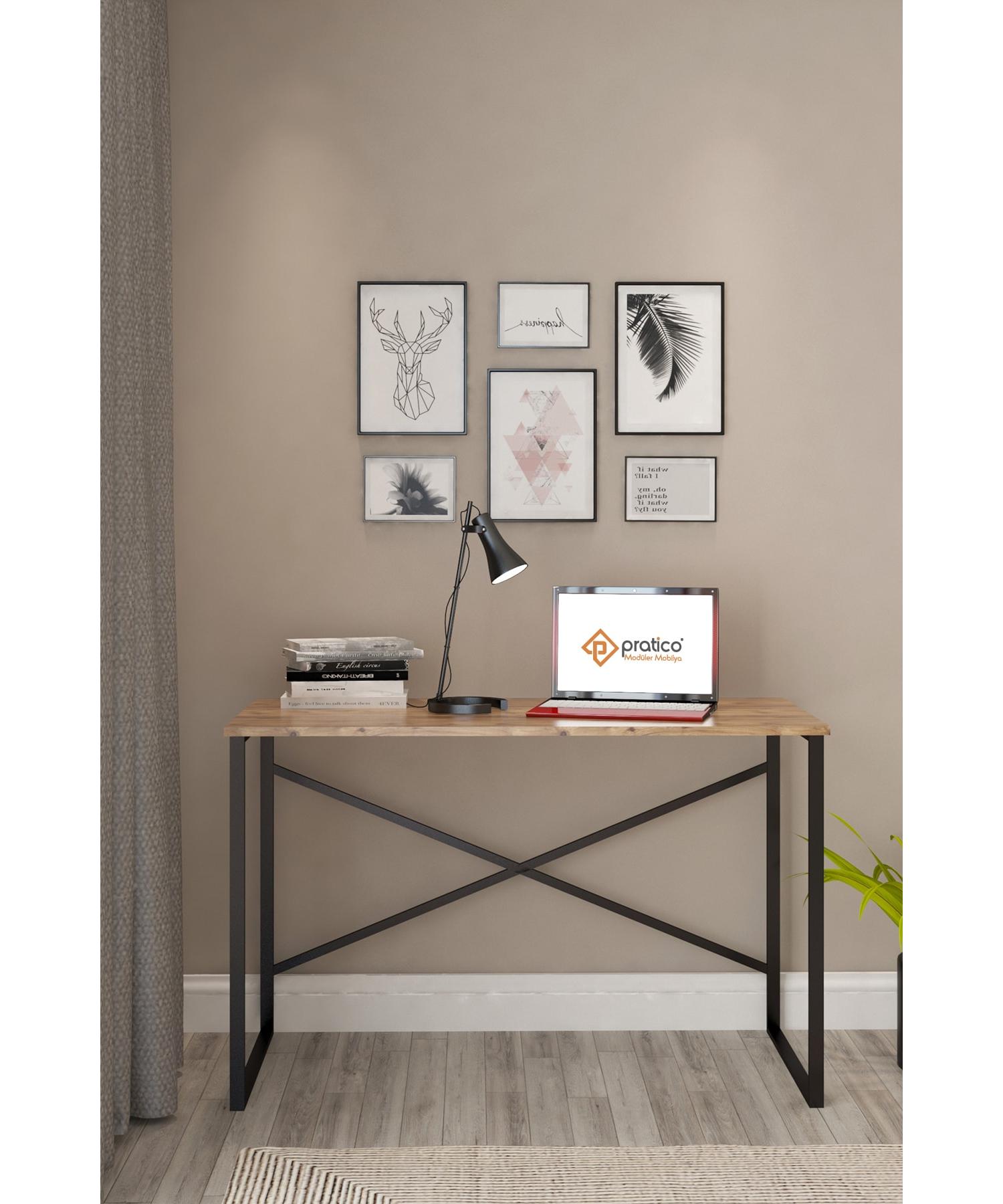 

Металлический стол Атлантическая сосна Офисный стол для ноутбука 60x90