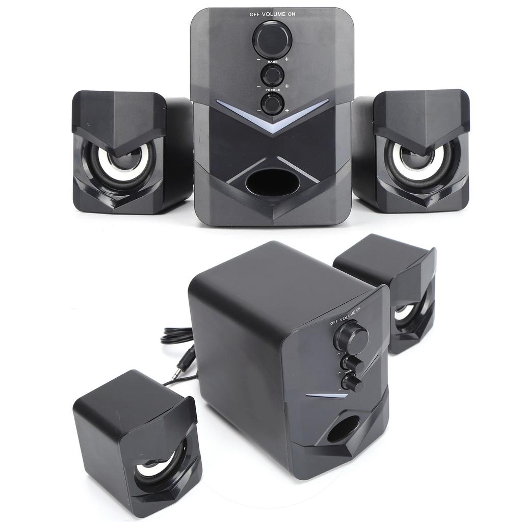 Sounder Speaker Wired Multimedia Desktop Stereo Speaker with Subwoofer for Home Computer Laptop