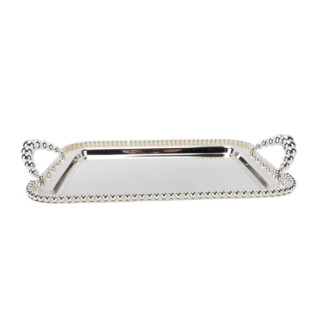 Multifunctional Serving Tray Rectangular Jewelry Dessert Food Tray with Dual Handle for Afternoon Tea Wedding Party