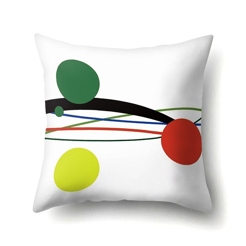 Polyester Pillow Case Car Black and Red Geometric Circle Lines Decorative Home Print Pillow Bedside Cushion Cover