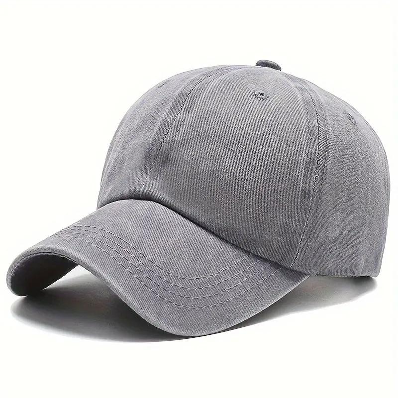 Solid Washed Denim Baseball Cap Vintage Unisex Cotton Sport Hat Outdoor Soft Top Breathable Versatile Sunshade Caps Women Men