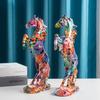 Resin Graffiti Horse Statues Animal Model Figure Modern Art Handicrafts Chinese Fengshui Figurines for Interior Home Decoration