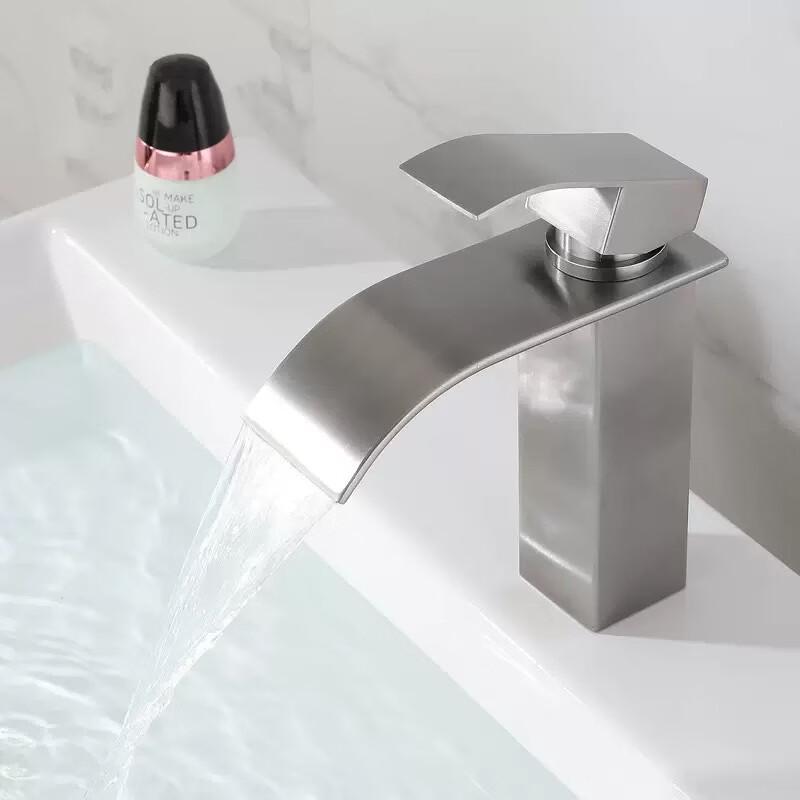 Handun Black Brushed Waterfall Basin Faucet