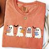 Comfort Colors® Cute Ghost Reading Book Halloween Tshirt, Ghost Reading Book Girly Shirt, Ghost Girly Halloween Gift, Trendy Halloween Gift