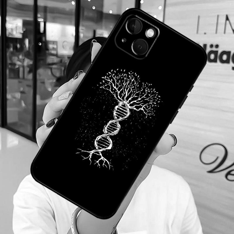 Retro DNA Wissenschaft Illustration Handyhülle Für iPhone 13 12 Mini 11 14 15 16 Pro Max Plus X XS Max XR Hülle Schale