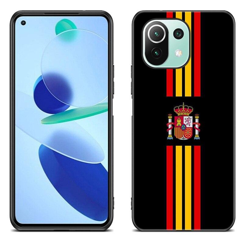 Spain Coat of Arms Flag Case For Xiaomi Mi 11 Lite NE 11i 10T 11T Pro A2 A3 Lite POCO F3 M3 M4 C31 X3 Pro NFC GT Black Cover