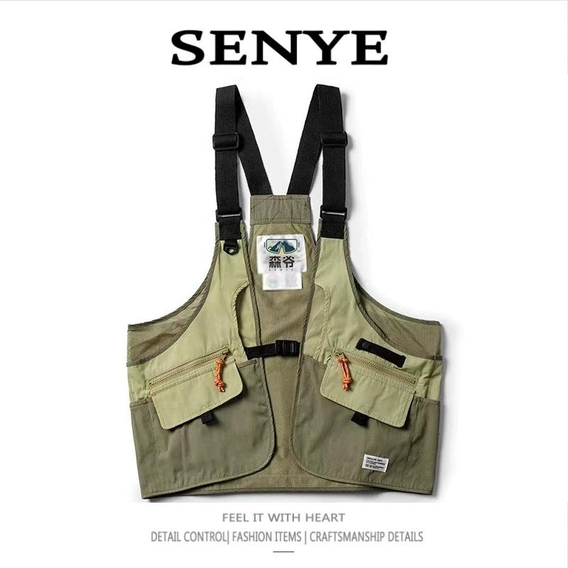 

Spring Summer Mountain Workwear Vest, Men S Outdoor Multi Pocket Functional Style Tactical Fishing Vest, American Retro Jacket S