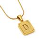 2026 Niche Fashion Snake Bone Chain 18K Letter Necklace Women's Pressed Sand Letter Pendant Jewelry