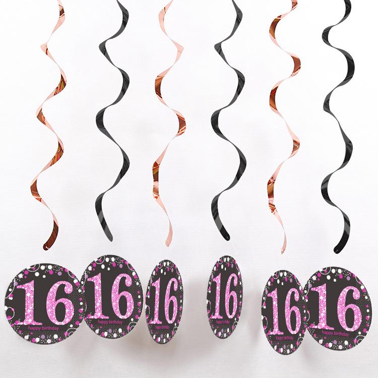 PVC Spiral Ornament Pendants for 18th, 30th, 60th Birthday Party Decorations