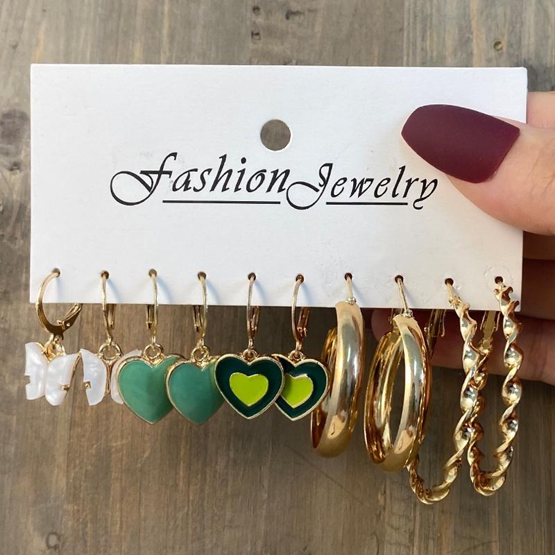 iF ME Fashion Earrings Butterfly Heart-shaped Hoop Earrings for Women Accessories Jewelry