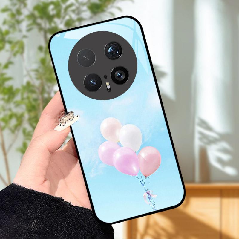 Gehärtetes Glas Handyhülle Für Honor Magic 8 8Pro Luxus Mode Rückseite Abdeckung Für Magic8 Pro Hüllen BKQ-AN00 Stoßfest Cartoon Capa