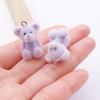 Flocked Resin Bear Pendant Figurine - Cute Accessory for Phone Chain, Keychain, or Backpack.