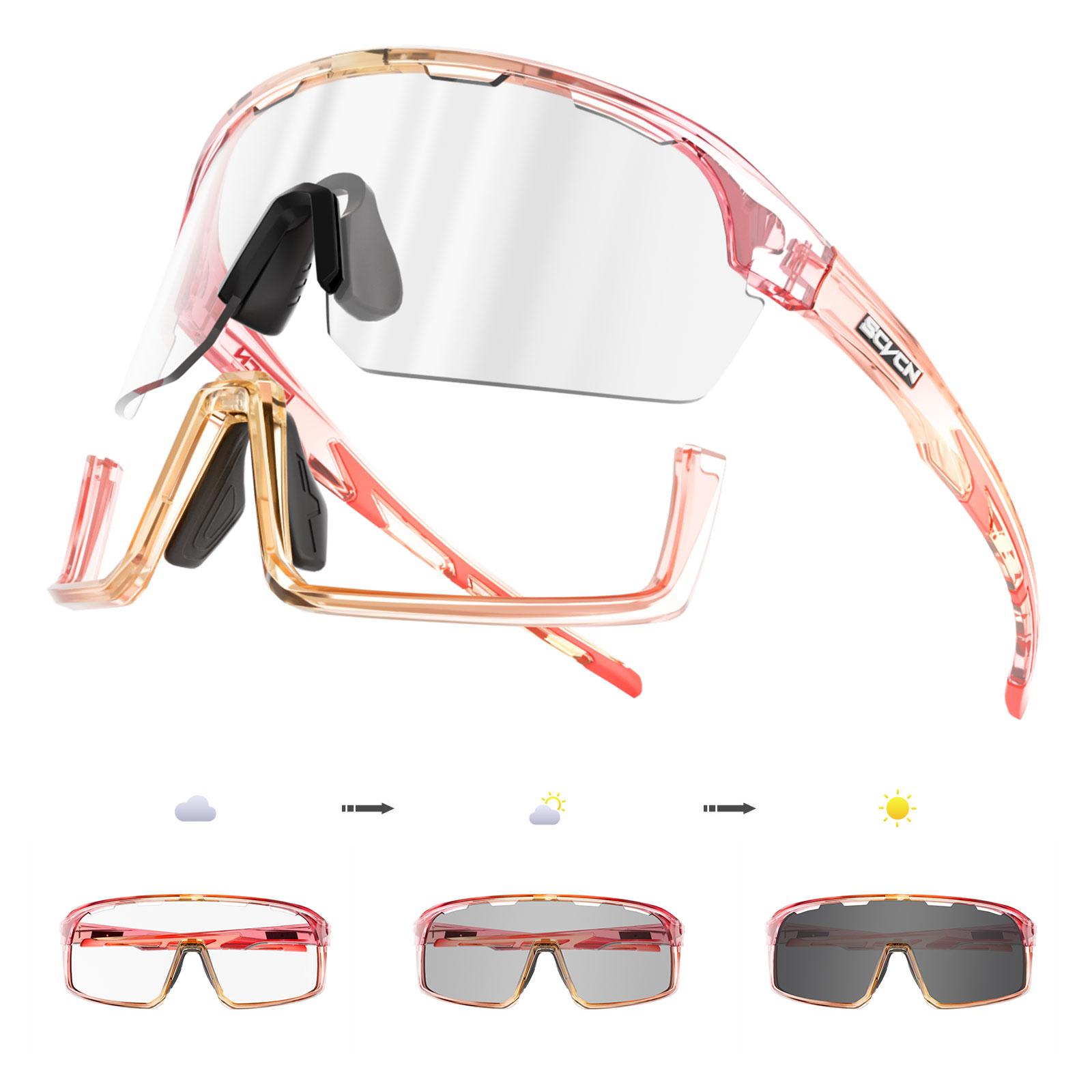 

SCVCN Photochromic Cycling Sunglasses for Man Blue Outdoor Sports Bike Glasses MTB Fishing Glasses Eyewear Bicycle Goggles UV400 Photochromic 1lens