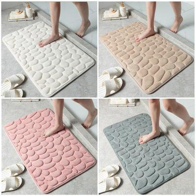 Embossed Bath Mat Cobblestone Bathroom Non Slip Mat In Bathtub Floor Rug Shower Room Doormat Memory Foam Cobblestone Mat