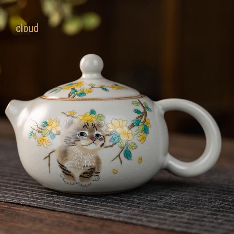 Shangqi Cat-Themed Ceramic Kung Fu Teaware