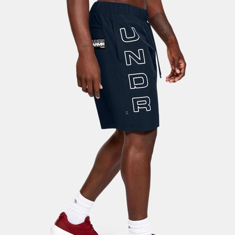 Under Armour Moments Basketball Sports Mid-Waist Loose Casual Shorts Men Bottoms Dark-Blue 1351340-408