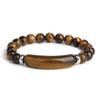 European and American Style Pink Crystal Agate and Tiger Eye Stretch Bracelet