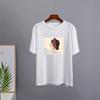 Hirsionsan Vintage Printed T Shirt Women Summer Chic Tees 100% Cotton Elegant Jumper Clothes Oversized Casual Pullover Top