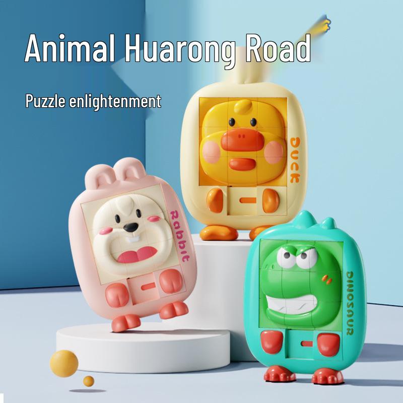

3D Cartoon Animal Huarong Road Puzzle: Early Education Toy for Kids Cute Dinosaur