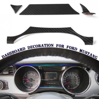 4x Front Dashboard Panel Strip Trim Frame for Ford Mustang 2015-18 Carbon Fiber