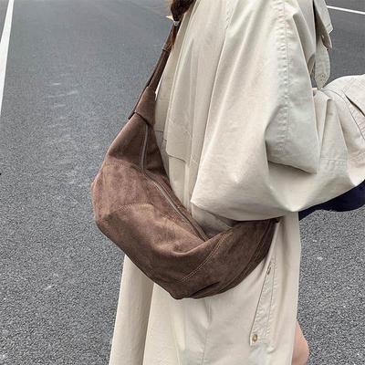 Vintage Wildleder Croissant Tasche 2025: Stilvolle, vielseitige Schultertasche mit großem Fassungsvermögen