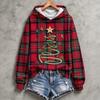 Women's Fashion Casual Long Sleeve Christmas Print Hoodie Sweatshirt for Holiday Wear