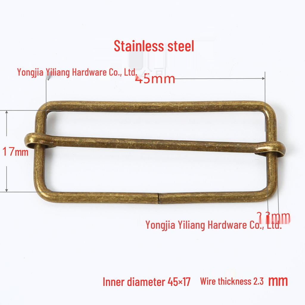 Stainless Steel Adjustable D-Ring Buckle - Copper Three-Speed Wire Pull Design