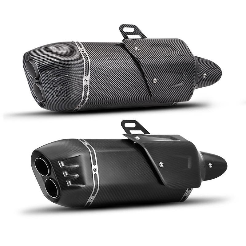 Motorcycle Exhaust Universal Muffler Pipe With Carbon Cover For R6 R15 R1 R3 MT07 Tmax155 GSX250 Pcx125
