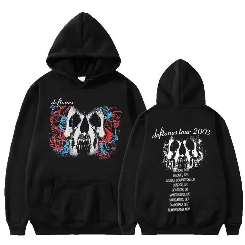 Deftones Fashion Prevalent Print Hooded Men Women Plus Size Hoodies Retro Punk Sweatshirt Personality Streetwear