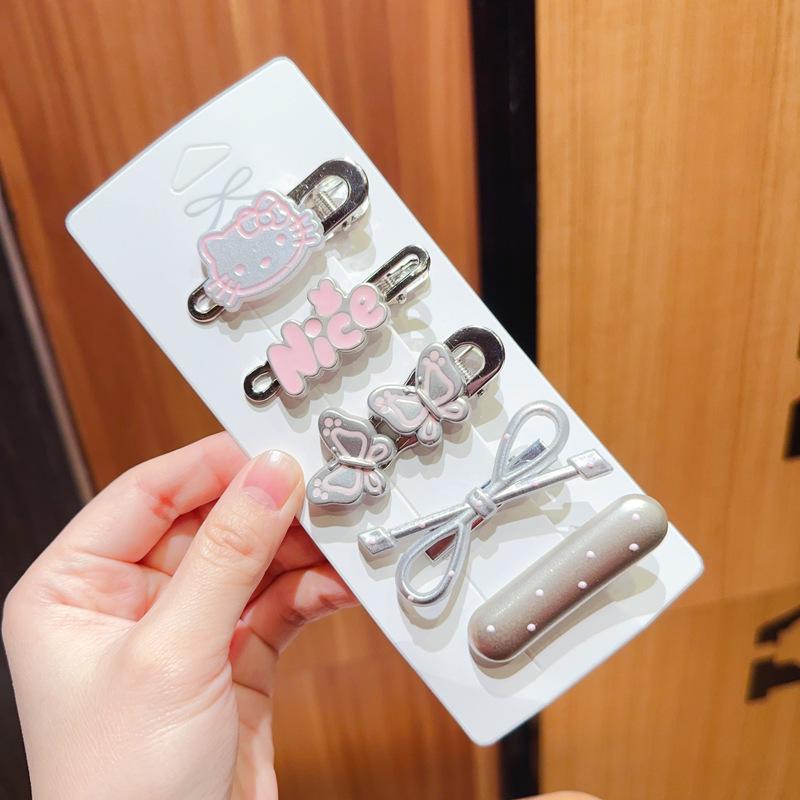 Pink 50-Piece Cute Hair Clip Set: Sweet Girly Japanese Cartoon Bangs Accessories