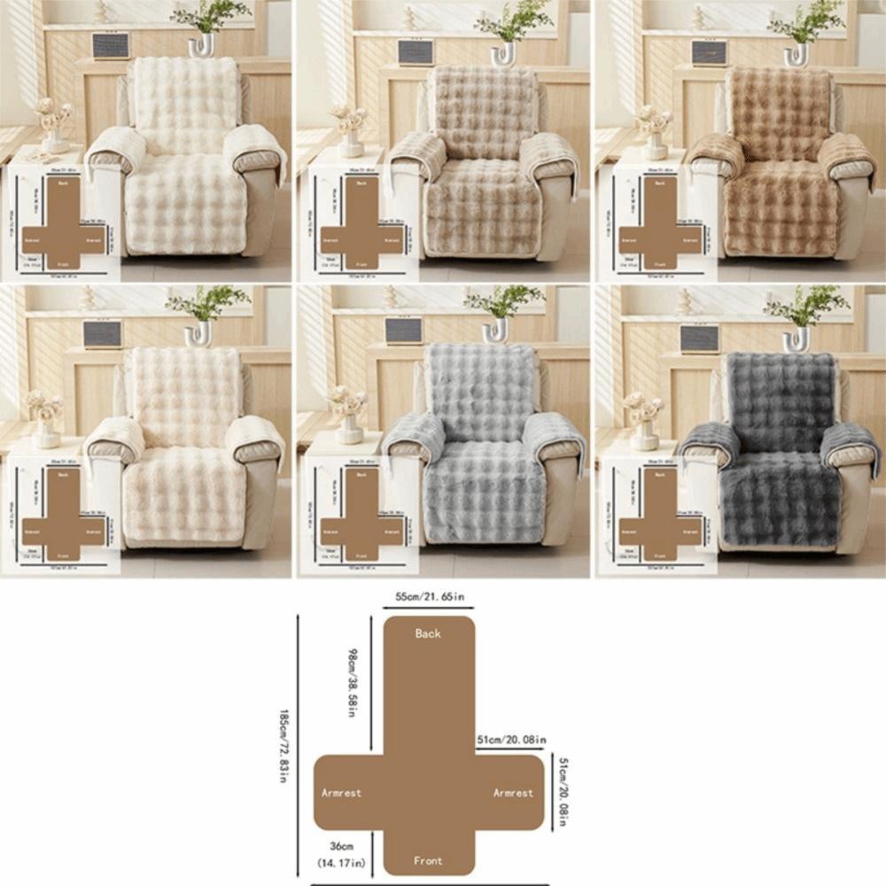Wear-resistant Plush Single Recliner Sofa Cover Integrated Massage Chair Pad  Living Room