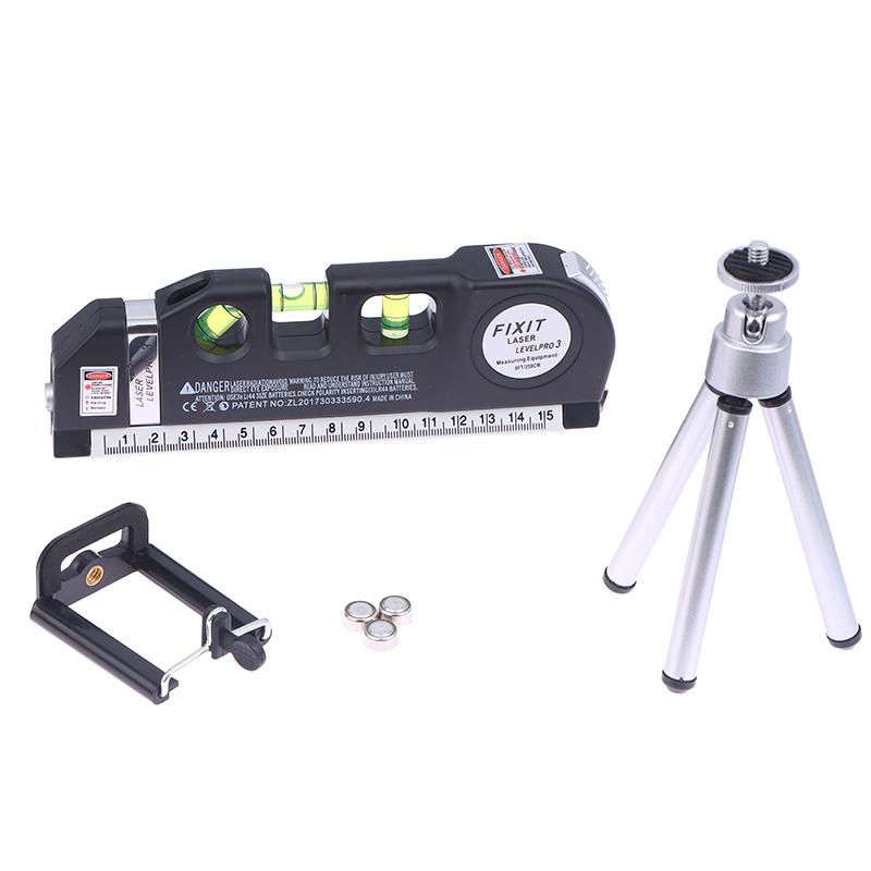 4-in-1 Laser Level Complete Set with Tripod - Infrared Laser Level, Tape Measure, Spirit Level & Ruler, Pro Measuring Kit
