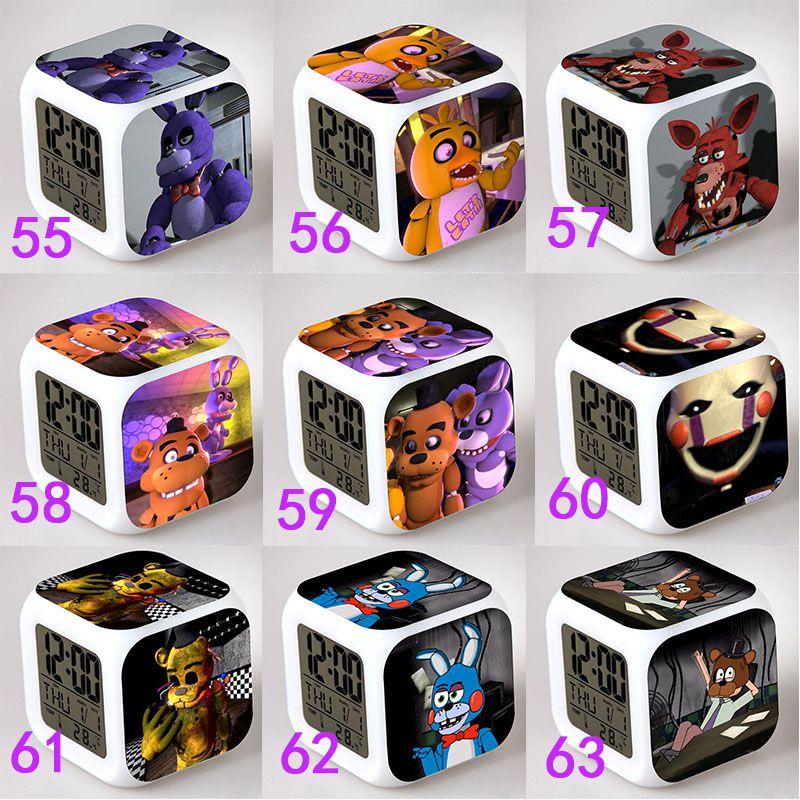 Bear Multifunction Fnaf 7color Digital Alarm Clock Led Watch Alarm Cube Clock