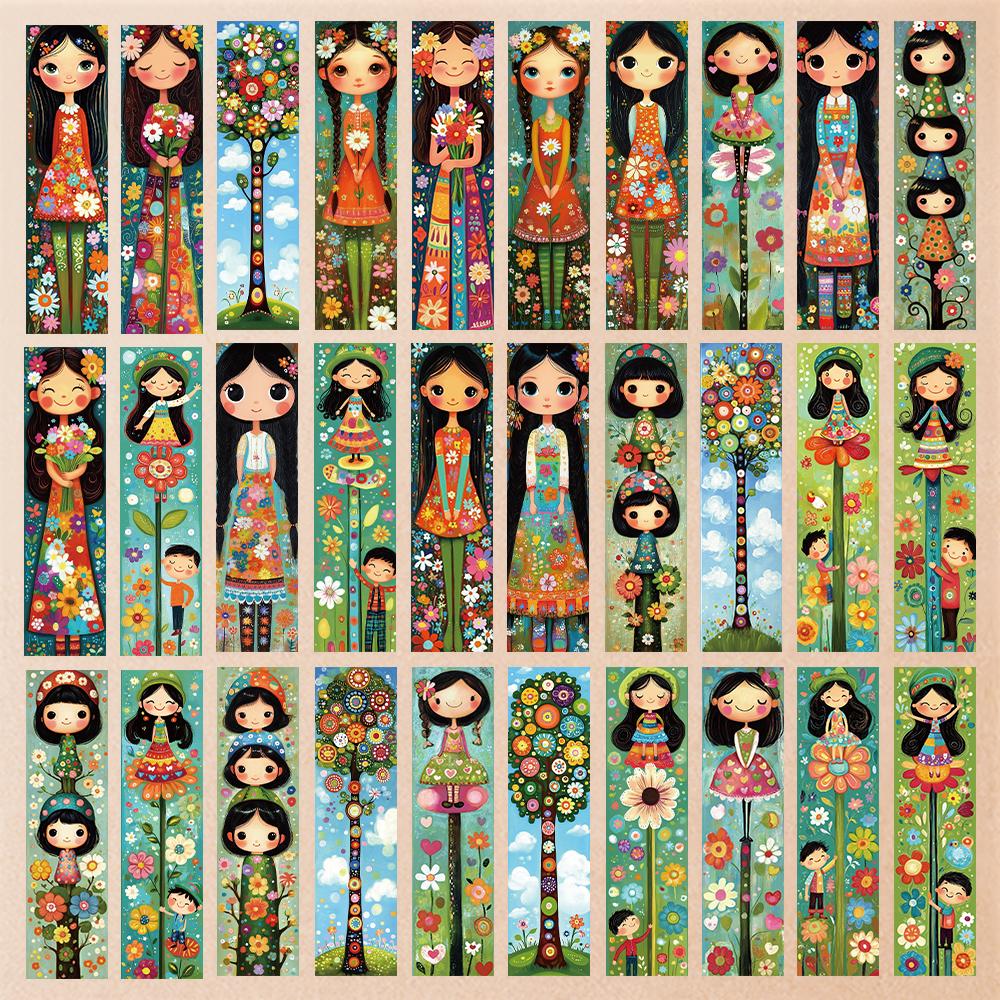 

32pcs, Cute girl bookmarks, suitable for back-to-school season, Christmas, Halloween, teachers, readers, birthdays.