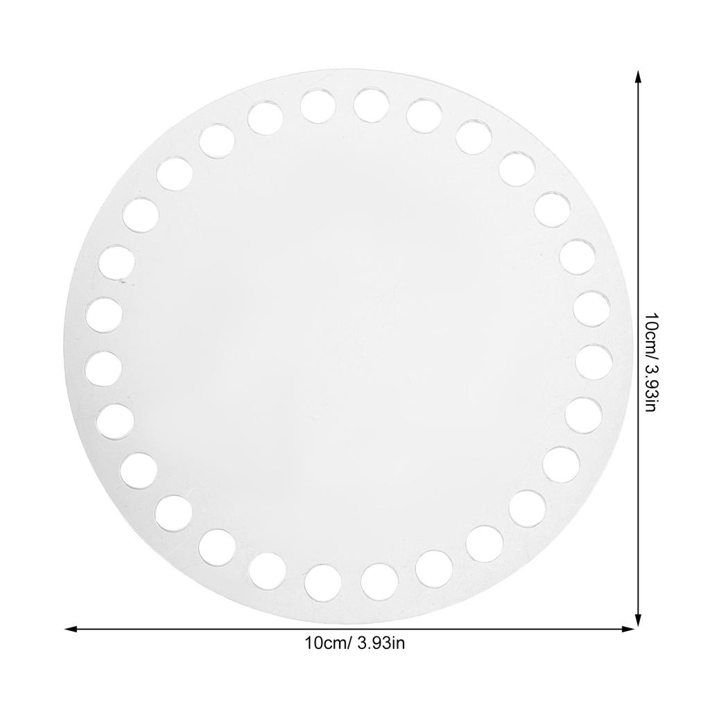 10Pcs Clear Acrylic Weaving Base Board for Crochet Bags DIY Handbag Shaper Round Unfinished Bottom 4.7 Inch Basket Weaving
