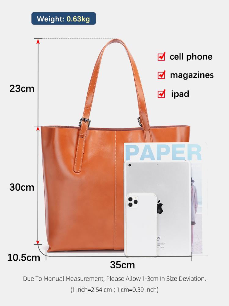 Zency Fashion Genuine Leather Women Tote Large Capacity