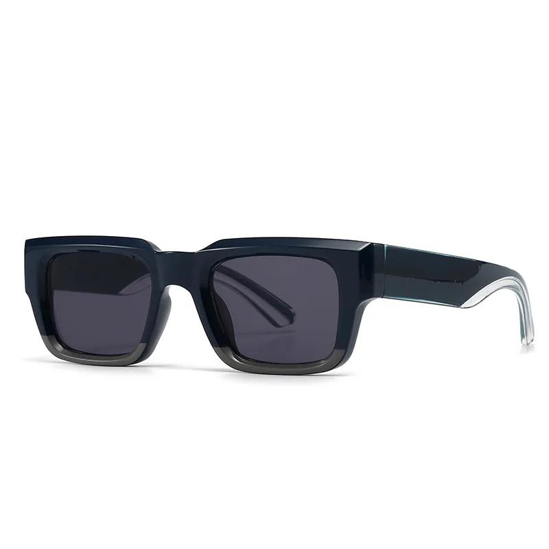 Square Sunglasses Men Punk Wide Legs Eyewear Gradient Green Gray Shades Luxurious Brand Designer Women Sun Glasses