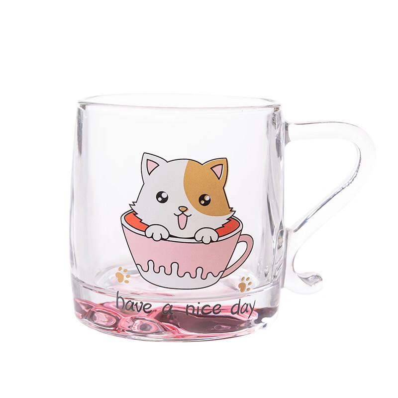 

Cute Cat Handle Glass Cup