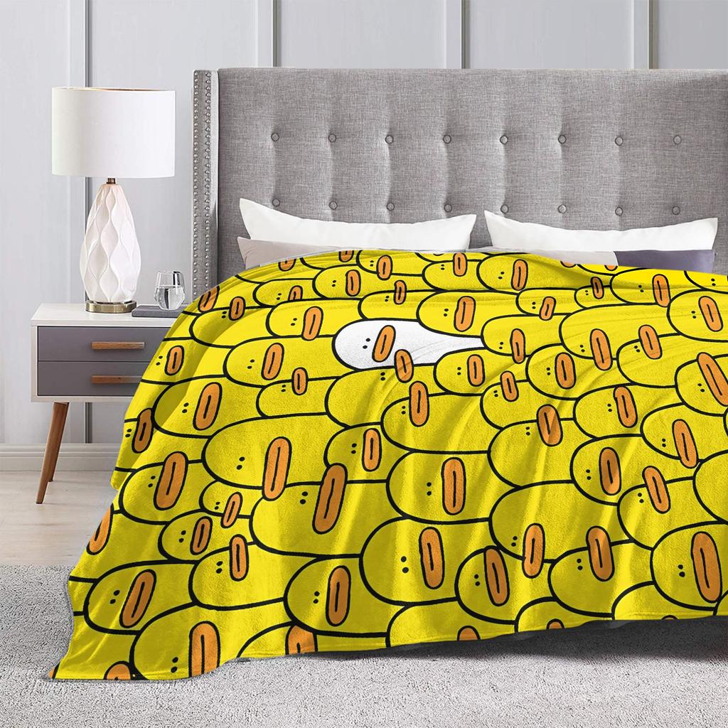 Yellow Duck Plush Blanket Students  Flannel Throw Blanket For Home Decor Warm Custom Quality Bedspread Gift