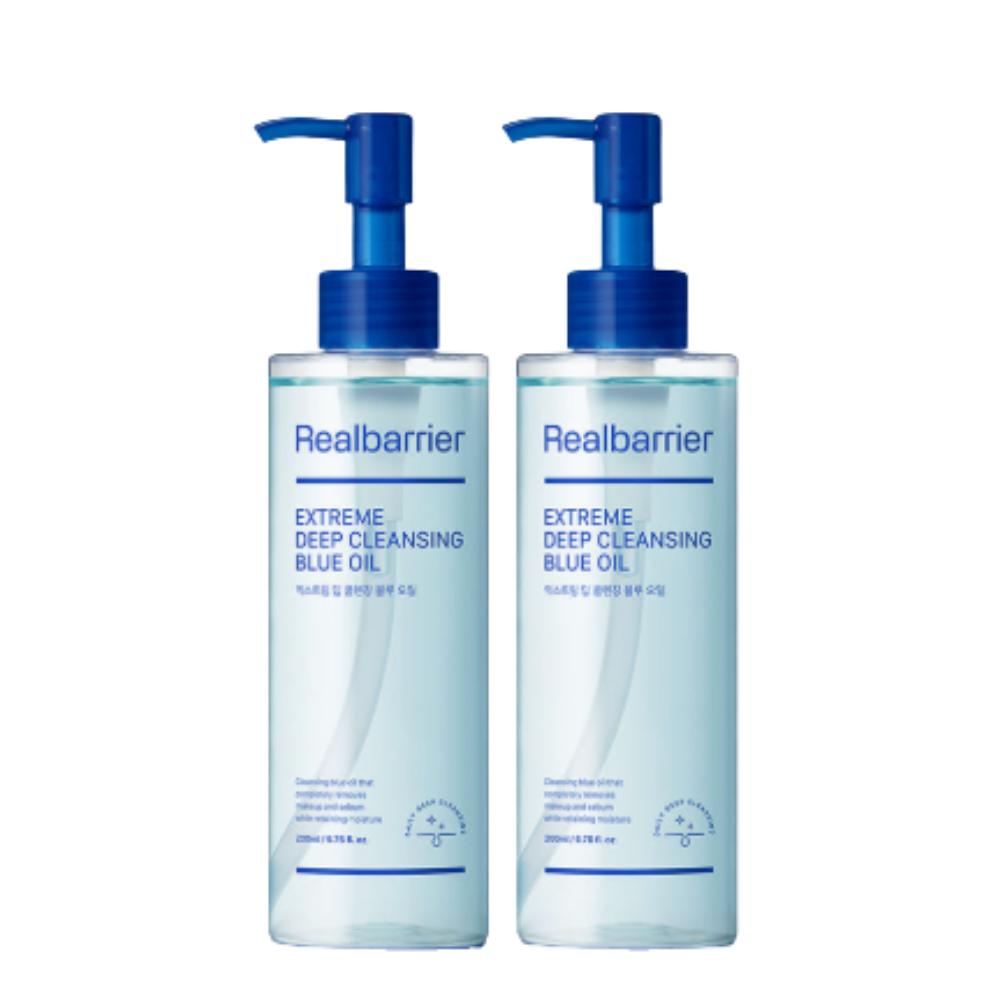 Real Barrier Extreme Deep Cleansing Blue Oil 200ml (Pack of 2) - Advanced Pore Cleansing & Skin Barrier Protecting Oil