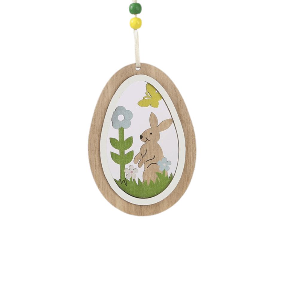 

Wood Material Wooden Ornaments Easter Egg Easter Decor Easter Party Easter Ornaments Indoor Decor Style 7