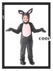 Children's Gray Plush Rabbit Halloween Costume Onesie Pajamas
