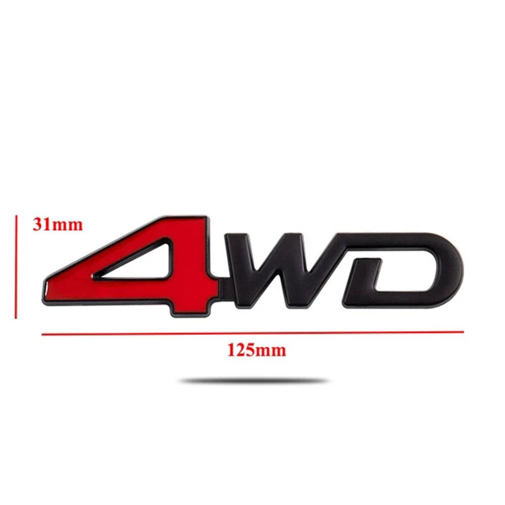 Lettere Metalliche 3D Logo 4WD Emblema Adesivo Posteriore Bagagliaio Auto Decalcomania Laterale Parafango Badge 4WD Accessori