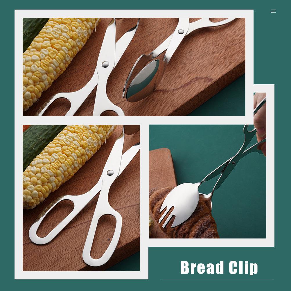 Stainless Steel Salad Tongs Bread Clip Food Serving Tong Kitchen Utensils Metal Buffet Tools Dining Bar Accessories Restaurant