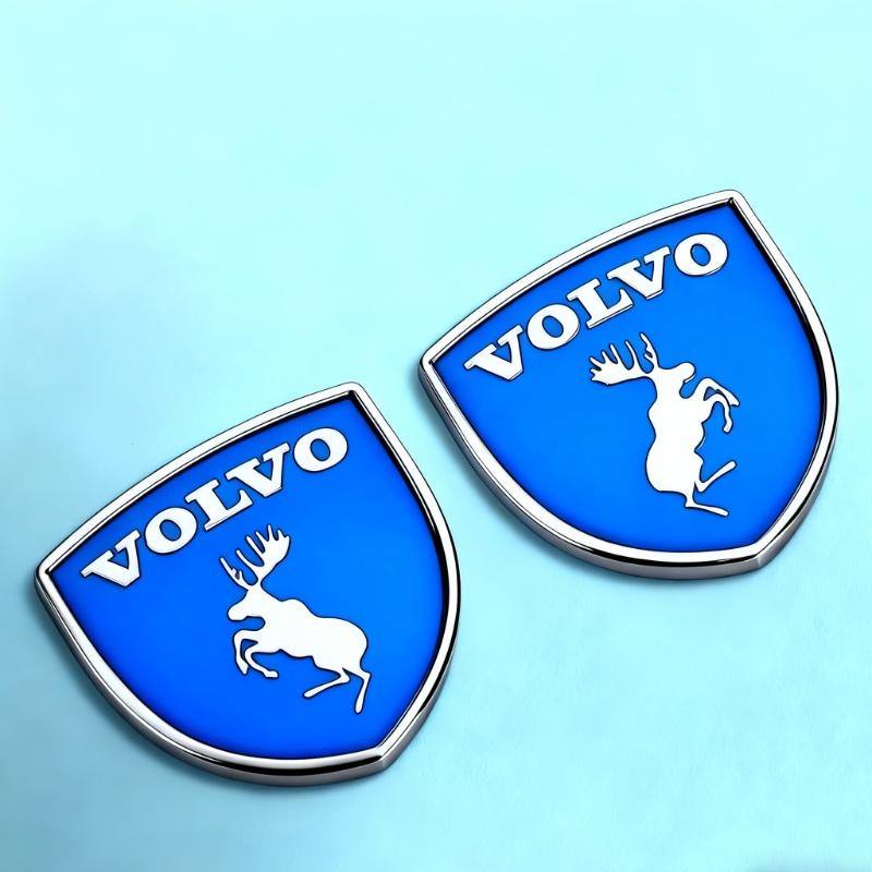 2 Stück Metall Auto Schild Logo Seitenkarosserie Heck Kofferraum Aufkleber Für Volvo AWD V50 S60 XC60 S40 XC40 XC90 V60 S80 S90 V90 V70 T6 T8
