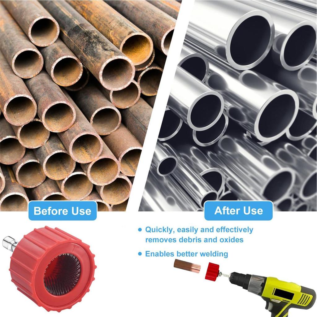 Drill Copper Pipe Cleaner Deburring Brush For Tube Efficient Copper Pipe Cleaner For Garage Industrial Soldering Household